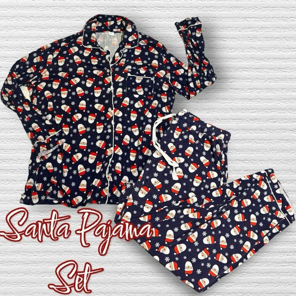 Santa Christmas 2XL Viscose Bamboo Pajama Set